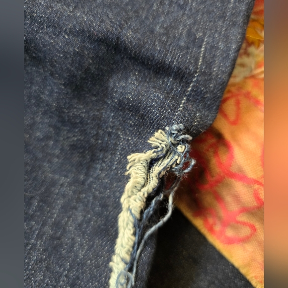 Unique Artsy Upcycled Banana Republic Floral Patchwork Trouser Jeans - Picture 12 of 13